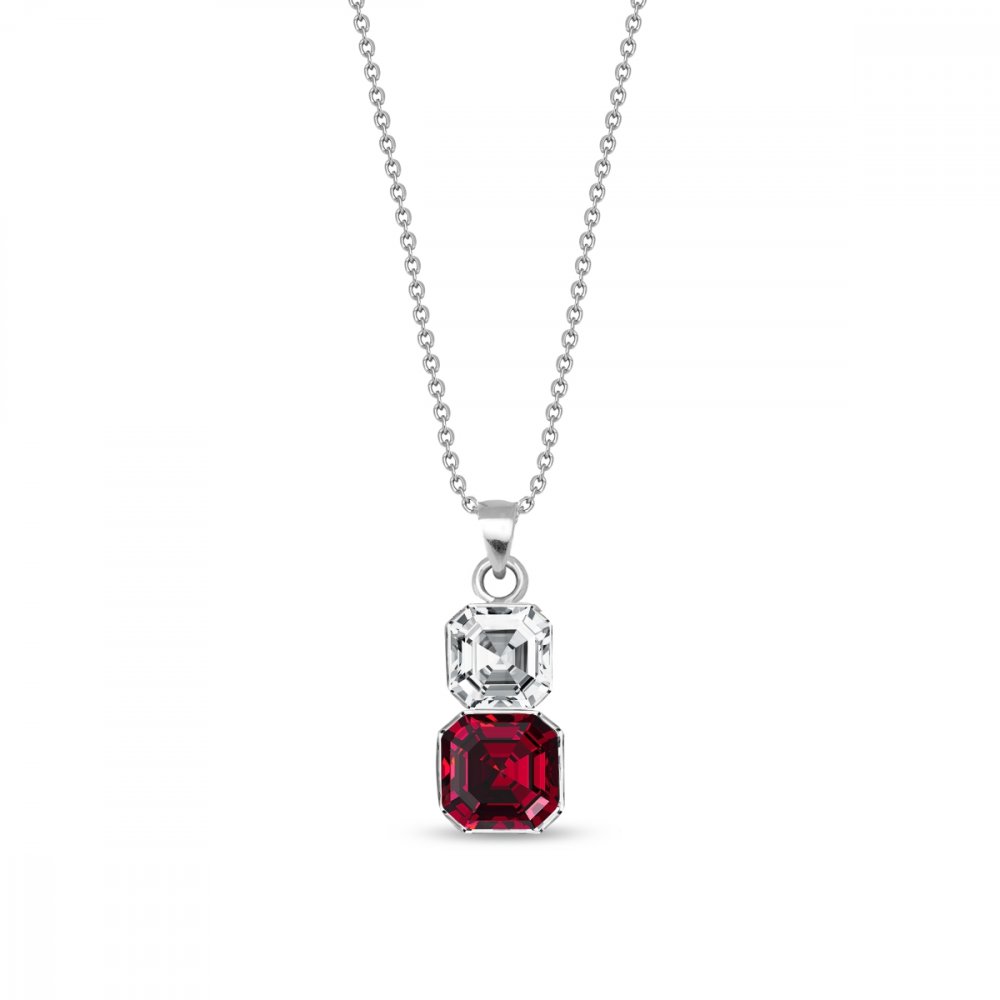 Náhrdelník červený se Swarovski Elements Imperial Duo NT44802CSC Scarlet