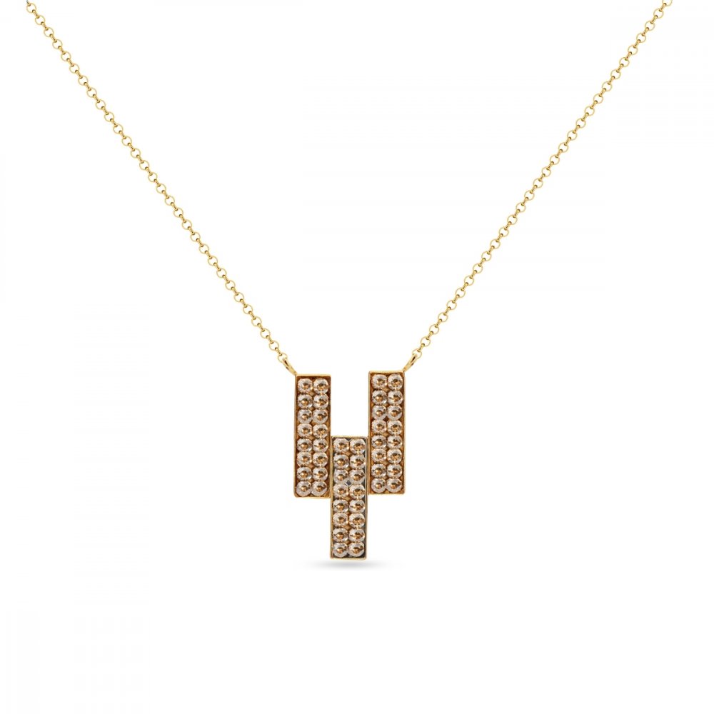 Levně Náhrdelník zlatý se Swarovski Elements Twilight NGFMP3GSGS Golden Shadow