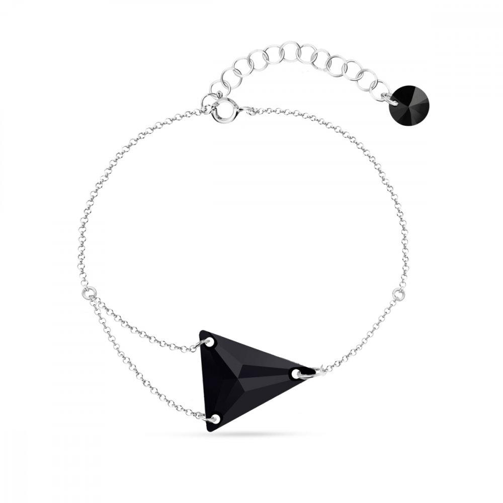 Náramek černý se Swarovski Elements Trident BROLO327118J Jet