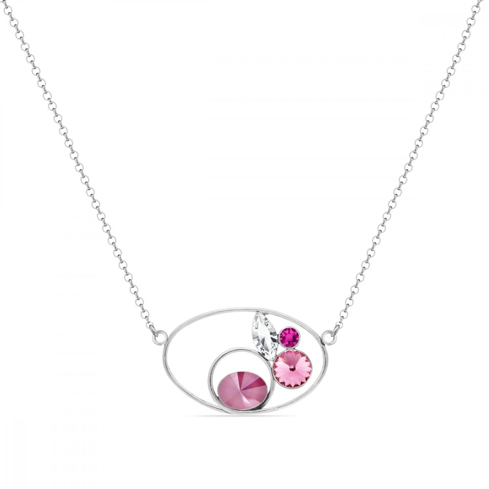Levně Náhrdelník růžový se Swarovski Elements Artesia NO2201MIX1CR Rose