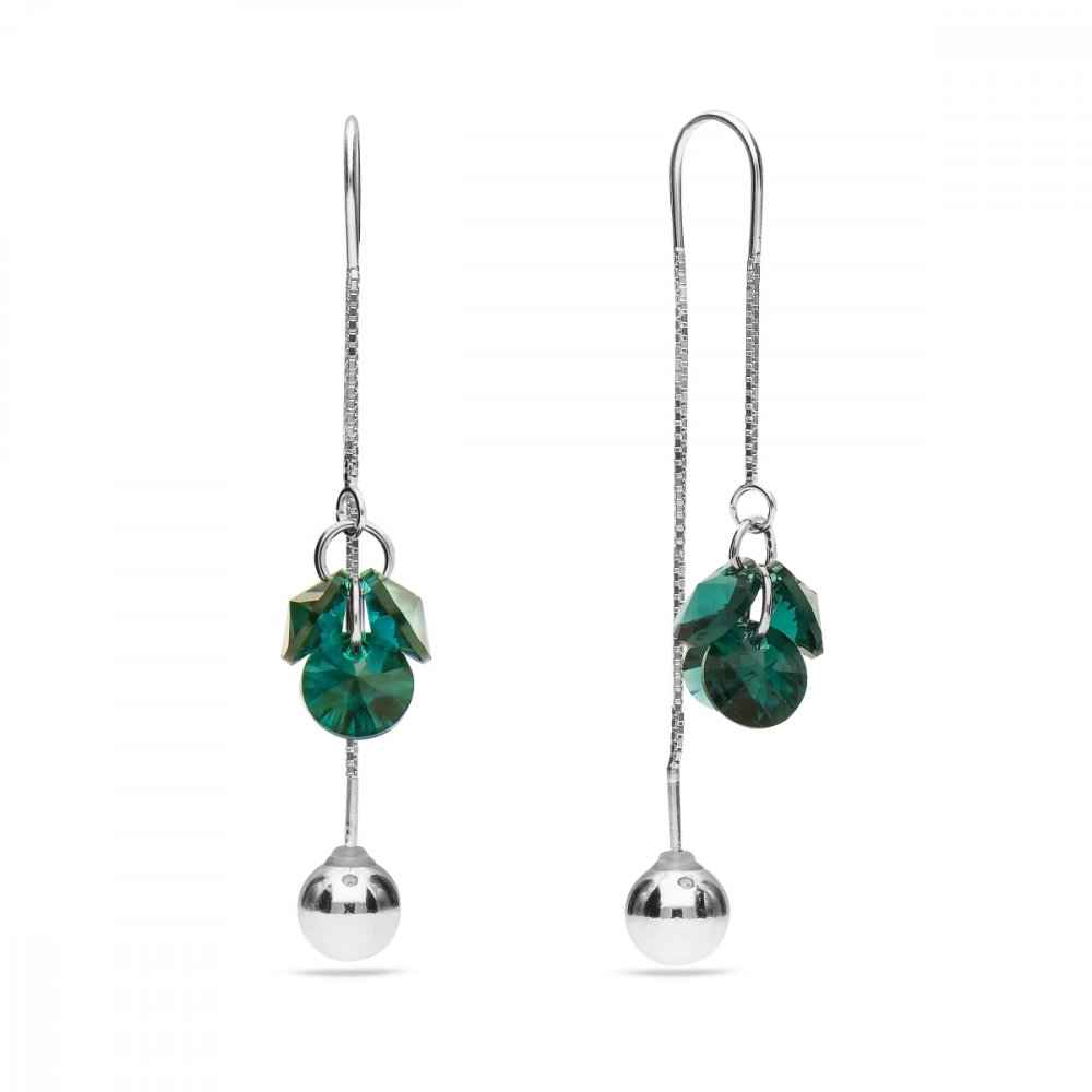 Náušnice zelené se Swarovski Elements Vinber KWKL6428EM Emerald