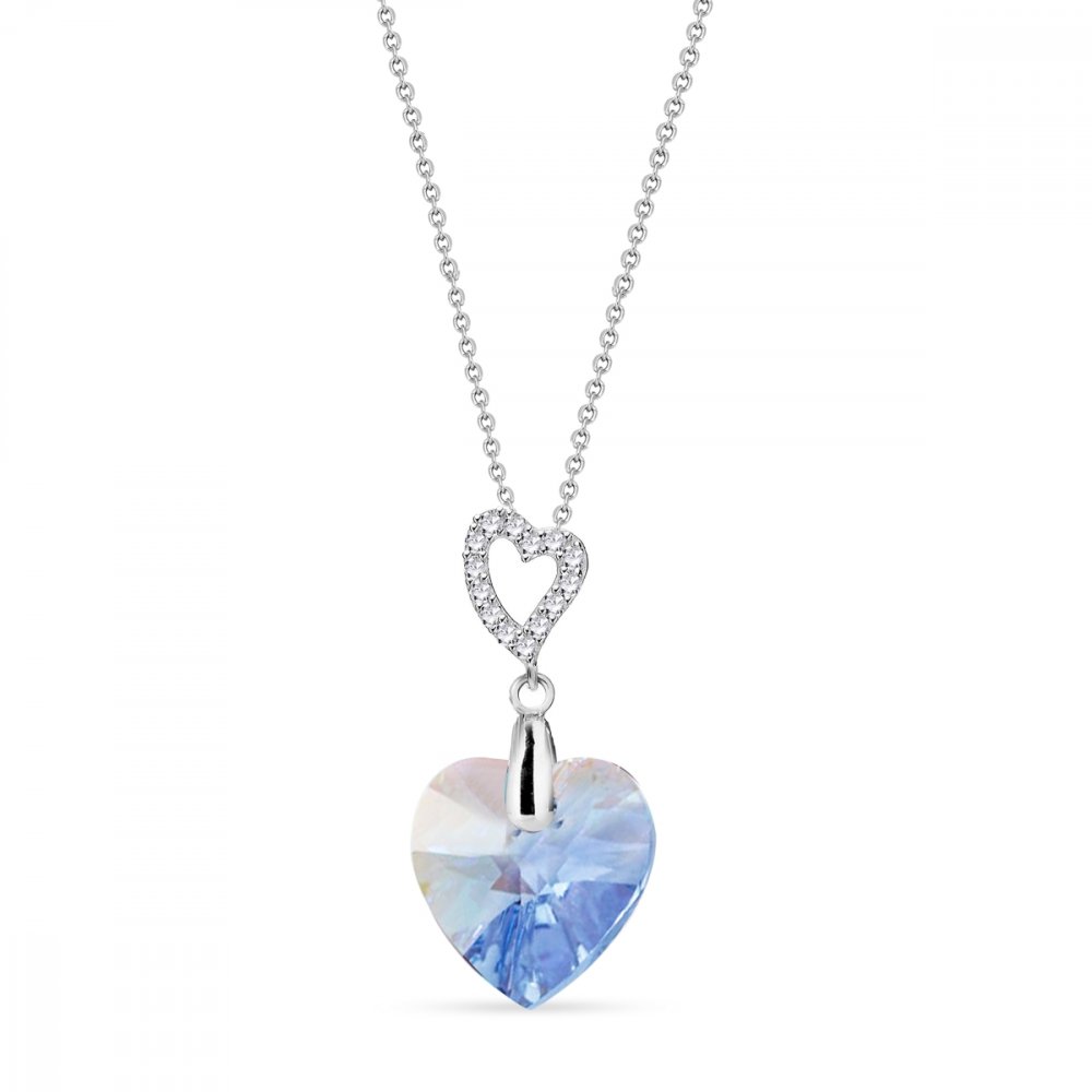 Levně Náhrdelník modrý se Swarovski Elements Amore NCS622814LSASH Light Sapphire Shimmer