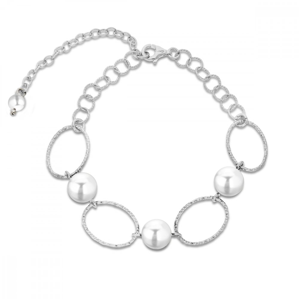 Náramek bílý perlový Crystalactite B6017AB8W AB