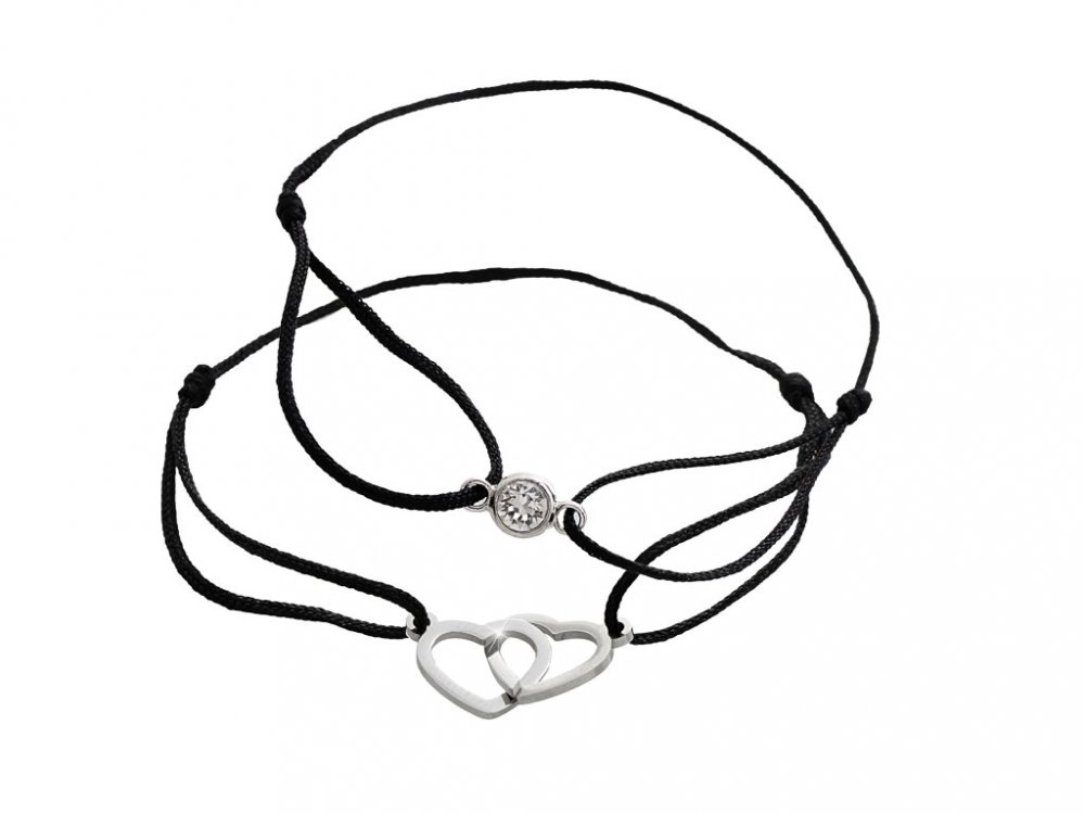 Sada náramků se srdíčky a krystalem Swarovski Elements Krystal