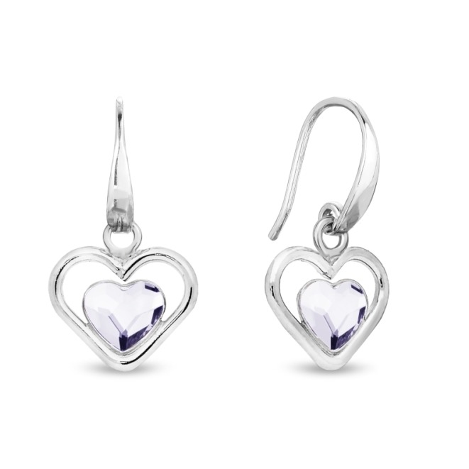 Náušnice čiré se Swarovski Elements Sweetheart KWM28086C Krystal