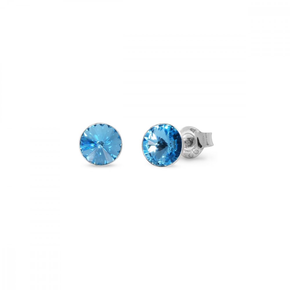 Náušnice modré Rivoli se Swarovski Elements Sweet Candy Studs K1122SS29AQ aquamarine 6 mm