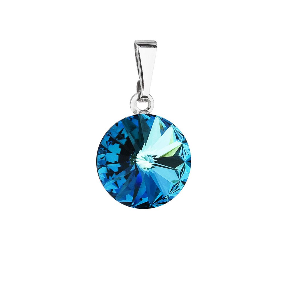 Přívěsek tmavě modrý Rivoli se Swarovski Elements Bermuda Blue 12 mm