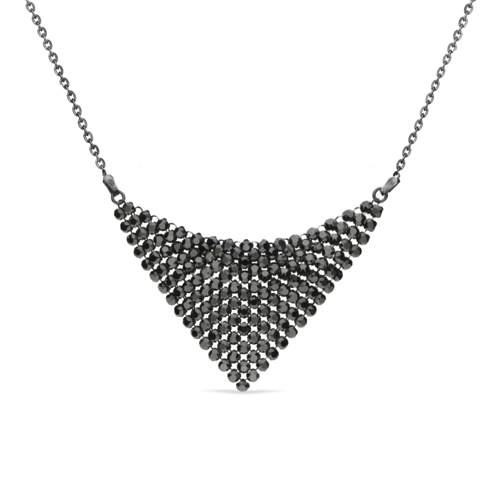 Swarovski Elements Náhrdelník Chic ze stříbra s černými křišťály