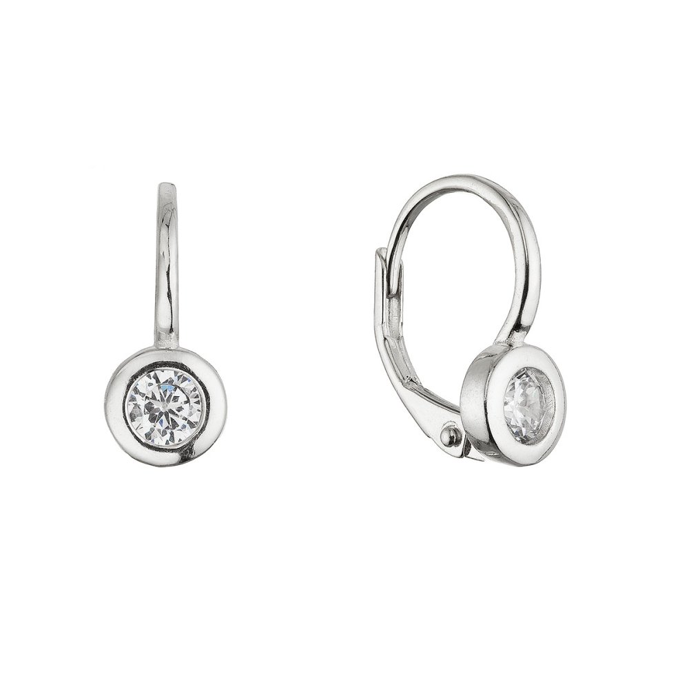 Stříbrné náušnice kulaté se zirkonem 11617.1