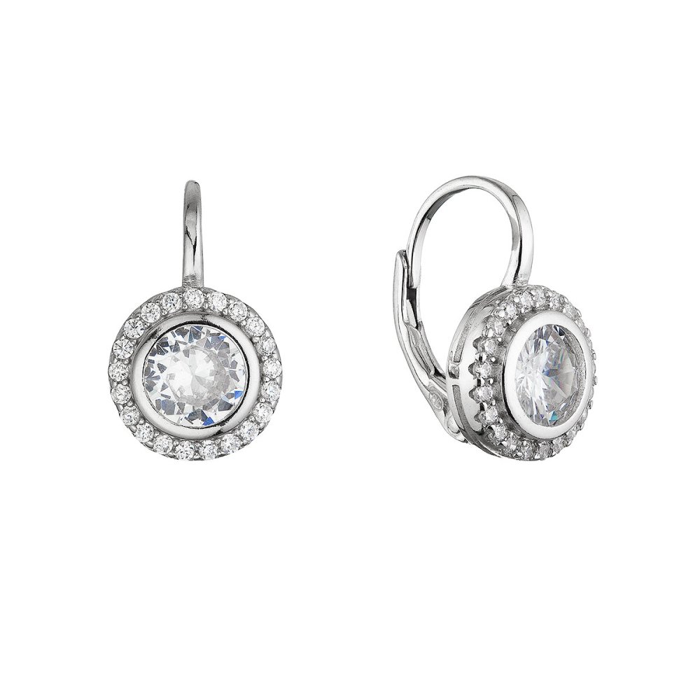 Stříbrné visací náušnice kulaté 11639.1