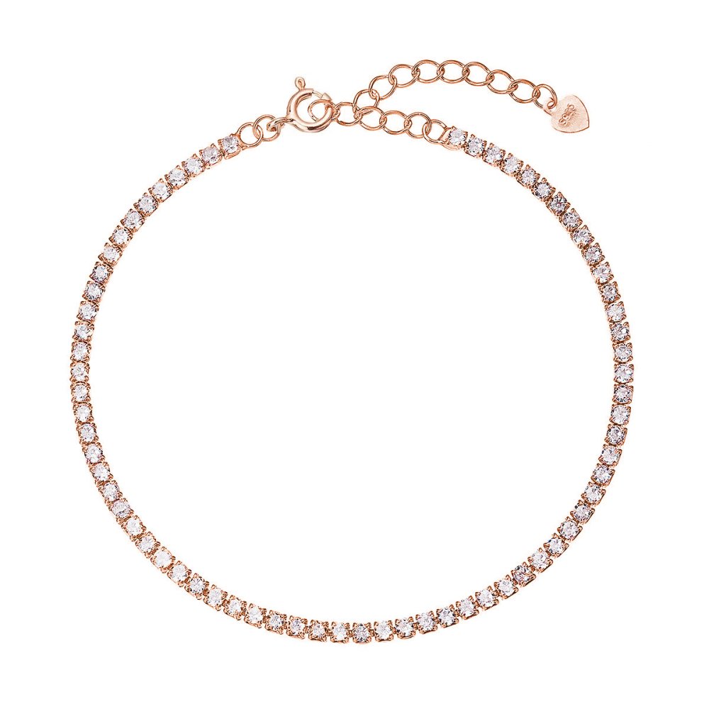 Levně Jemný pozlacený tenisový náramek 13095.1 Rose Gold