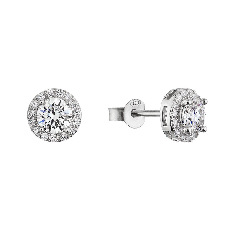 Stříbrné náušnice AURORA 11M00003 moissanite