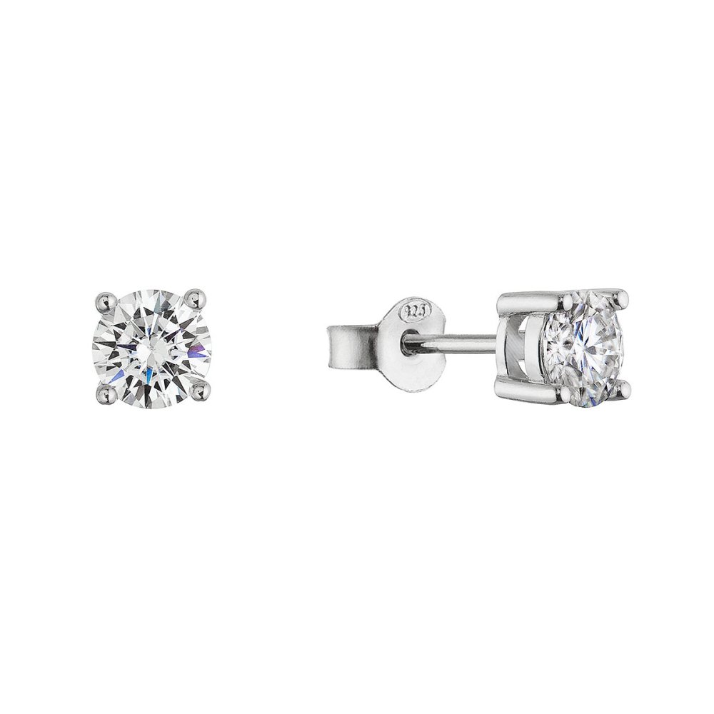 Stříbrné náušnice ELEN 11M00007 moissanite