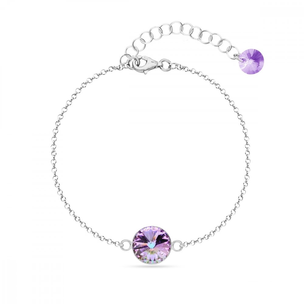 Levně Náramek fialovo-měnivý se Swarovski Elements Candy B1122SS47VL Vitrail Light