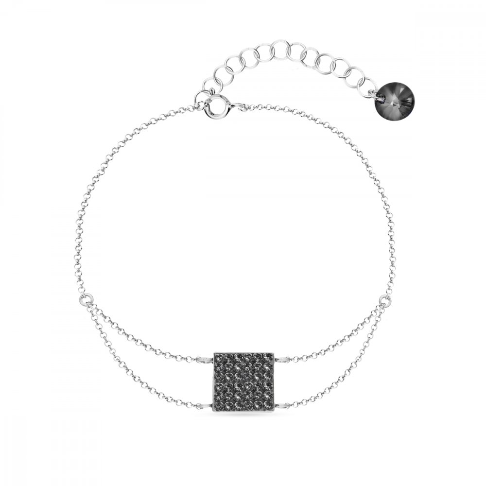 Náramek šedý se Swarovski Elements Kingdom BROLOFM6SN Silver Night