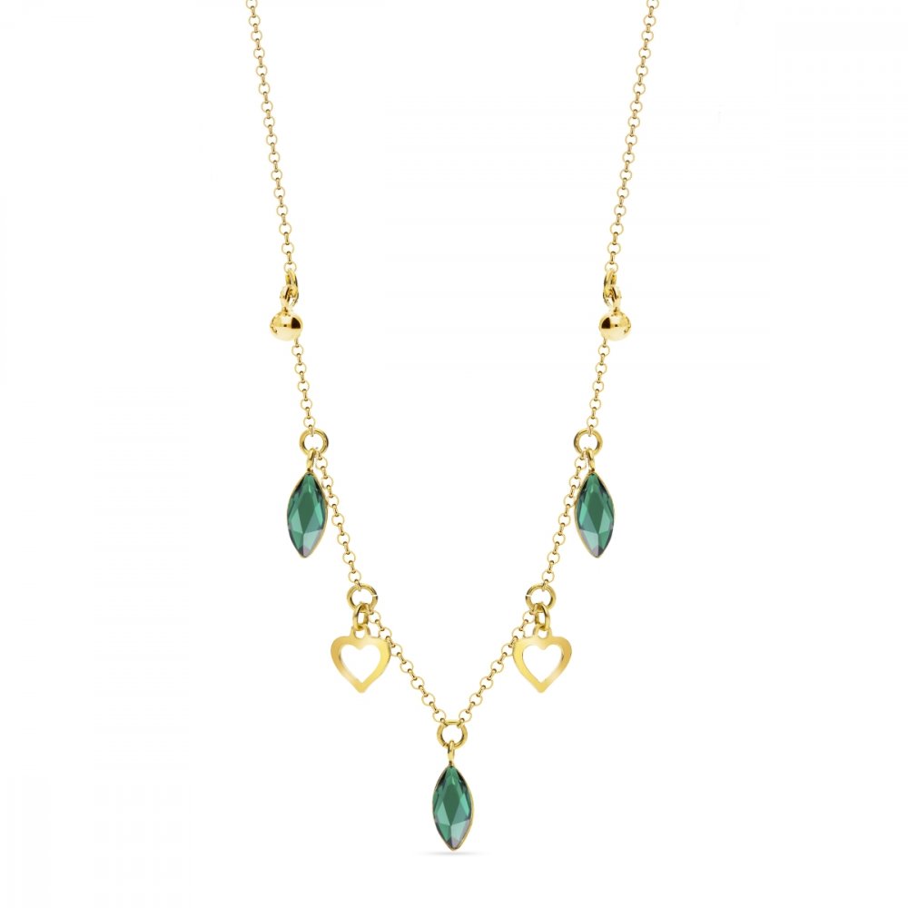 Levně Náhrdelník zelený se Swarovski Elements Euphoria NGROLO22017EM Emerald