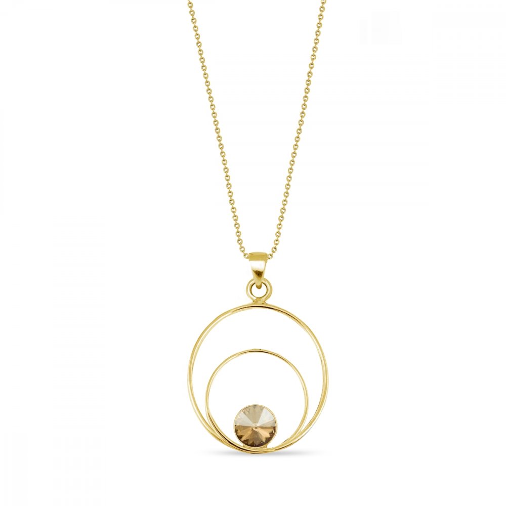 Náhrdelník zlatý se Swarovski Elements Glory NODG1122SS29GS Golden Shadow