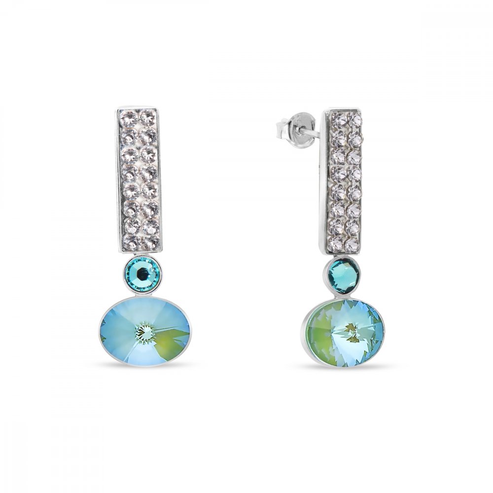 Náušnice zelené se Swarovski Elements Lingo KFM4122CSSD Silky Sage DeLite