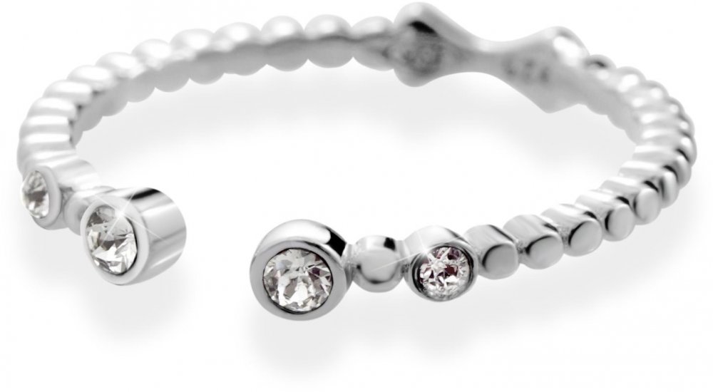Prsten čirý se Swarovski Elements Mašlička Krystal