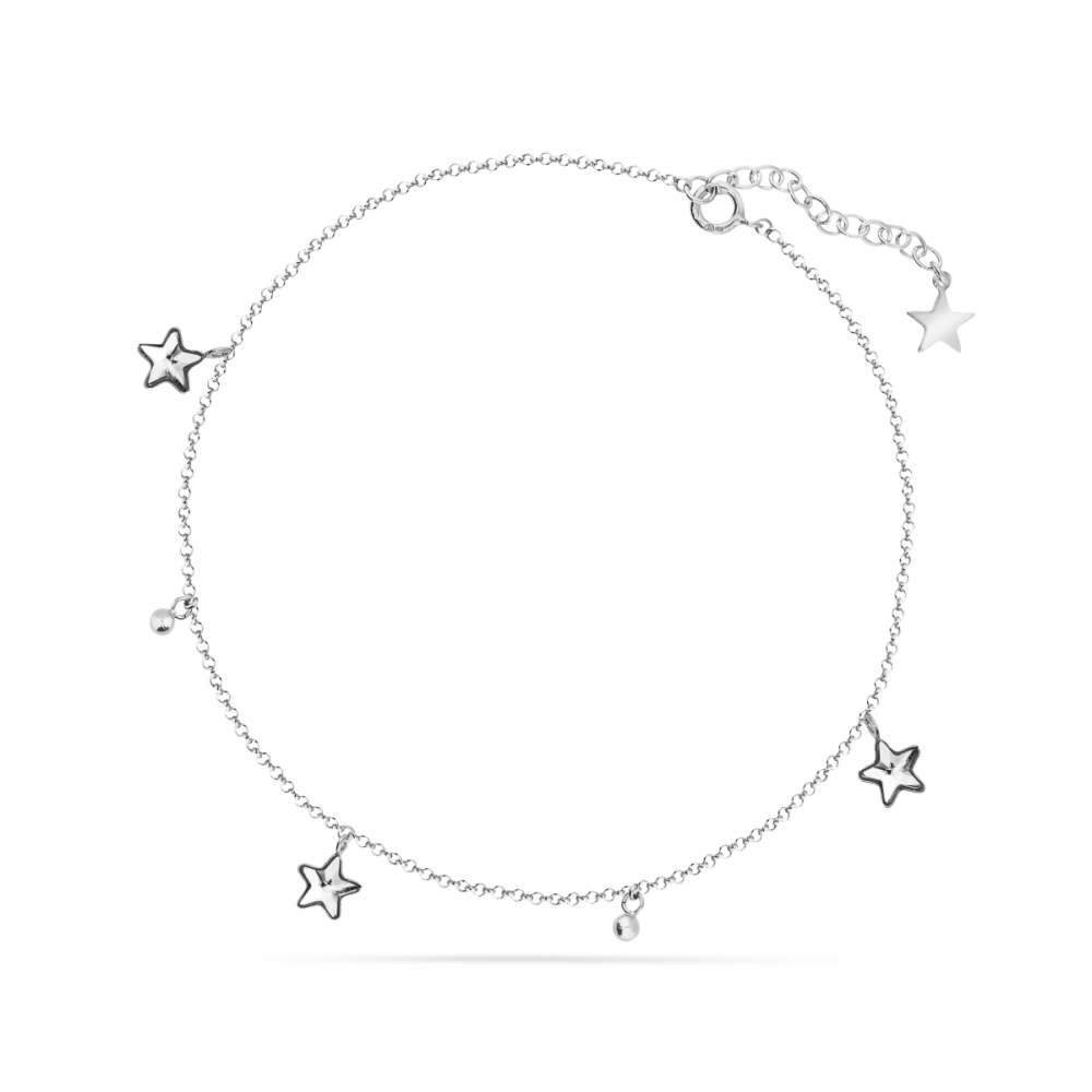 Řetízek na nohu čirý se Swarovski Elements Vilo BA28163C Krystal