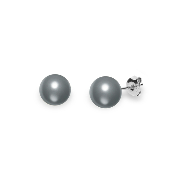 Náušnice se Swarovski Elements Classic Pearl K58188DG Dark Grey 8 mm
