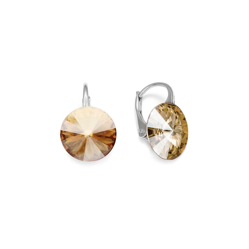 Levně Náušnice zlaté Rivoli se Swarovski Elements Sweet Candy K112212GS Golden Shadow 12 mm