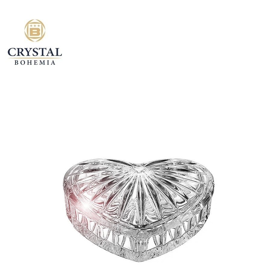Dózička ve tvaru srdce z olovnatého křišťálu