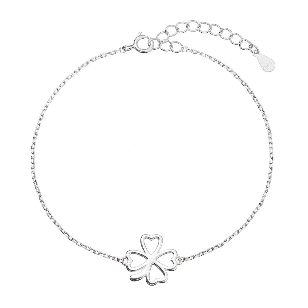Stříbrný náramek čtyřlístek 63018