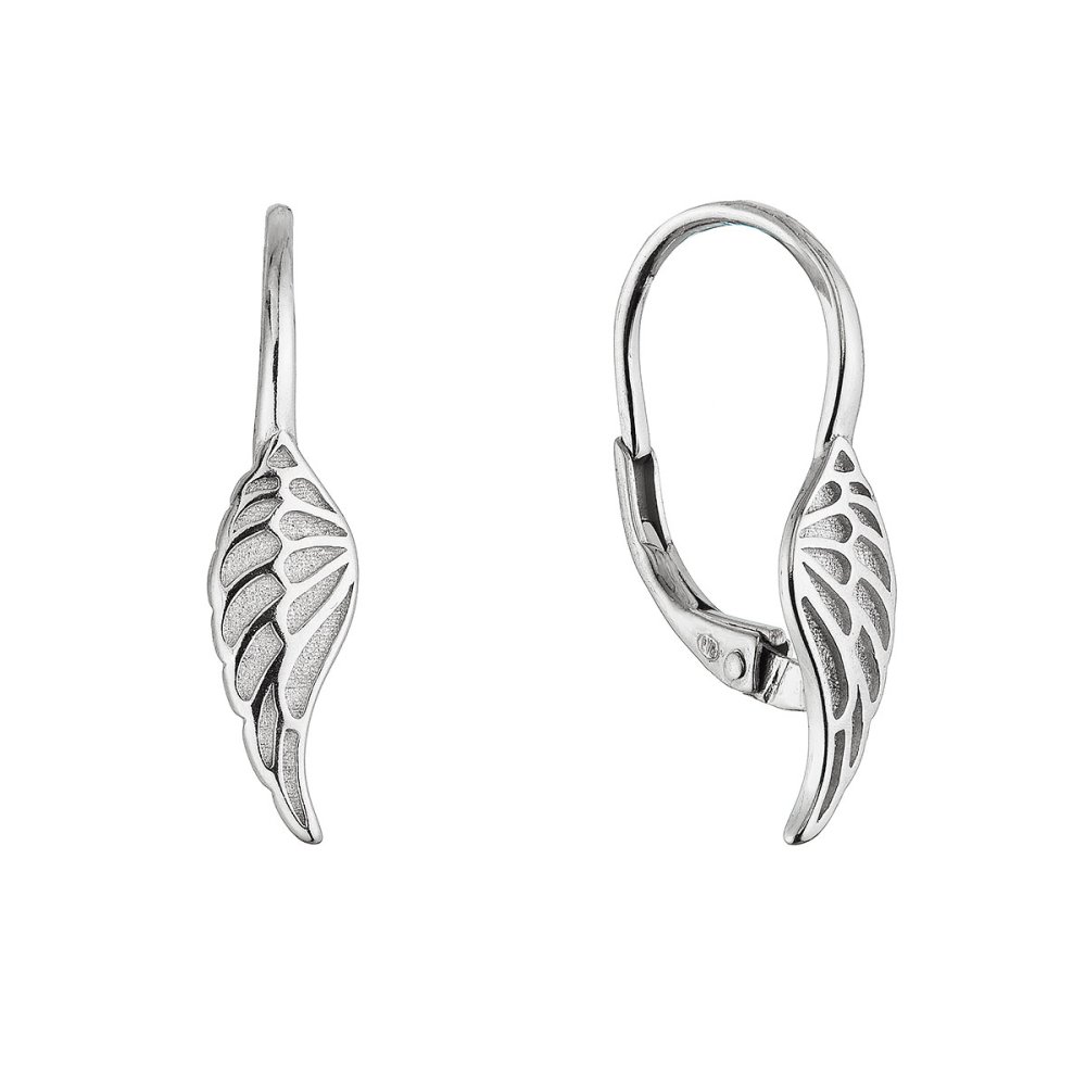 Stříbrné náušnice andělská křídla 61085