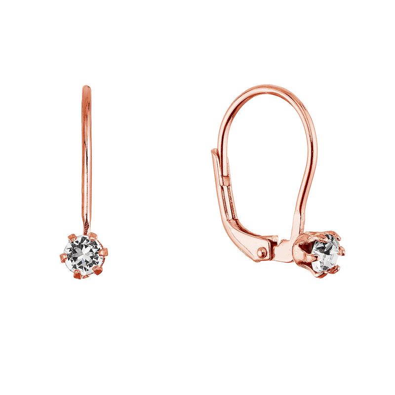 Pozlacené visací náušnice se Swarovski krystalem 31322.1 rose gold