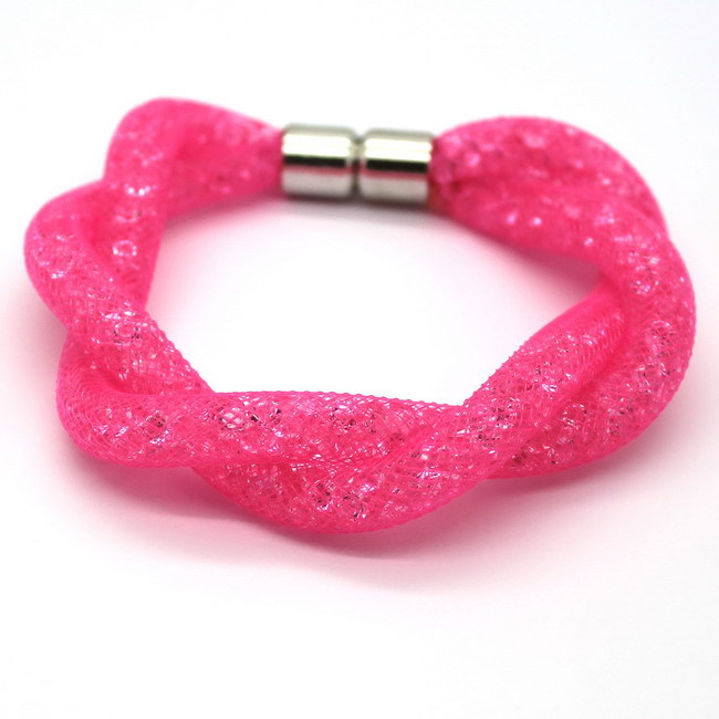 Náramek Stardust propletený s křišťály růžový