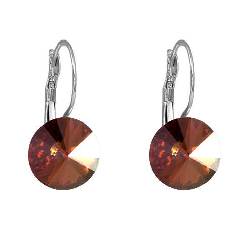 Náušnice Rivoli se Swarovski Elements visací Topaz AB 12 mm
