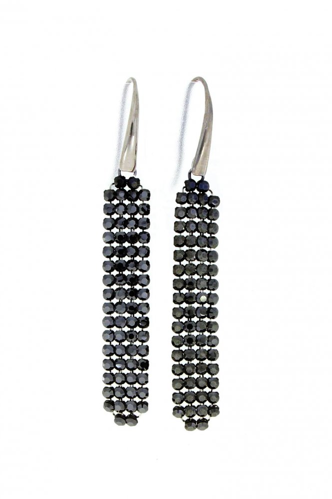 Náušnice se Swarovski Elements Classy KWMESH4H Hematite