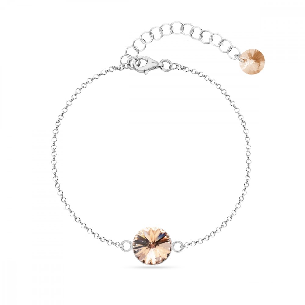 Levně Náramek béžový se Swarovski Elements Candy B1122SS47SL Silk