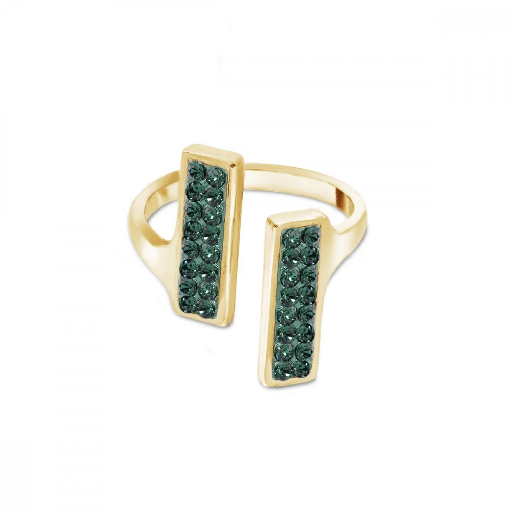 Levně Prsten zelený se Swarovski Elements Glow PGFMP1EM Emerald 52 - 54 (S/M)