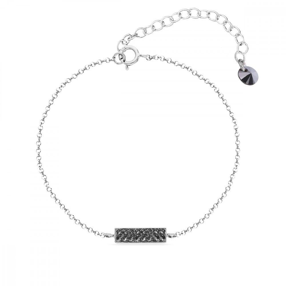 Náramek šedý se Swarovski Elements Radiance BFMP1SN Silver Night