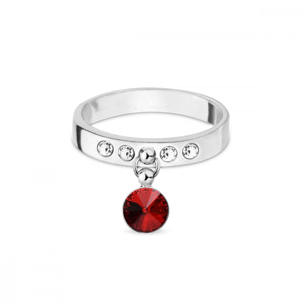 Prsten červený se Swarovski Elements Glee PKO1122SS29SCC Scarlet 56