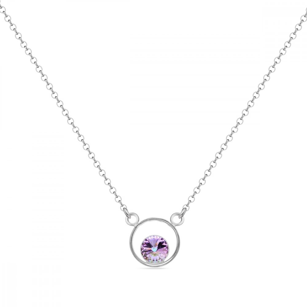 Náhrdelník fialový se Swarovski Elements Fame NOM1122SS29VL Vitrail Light