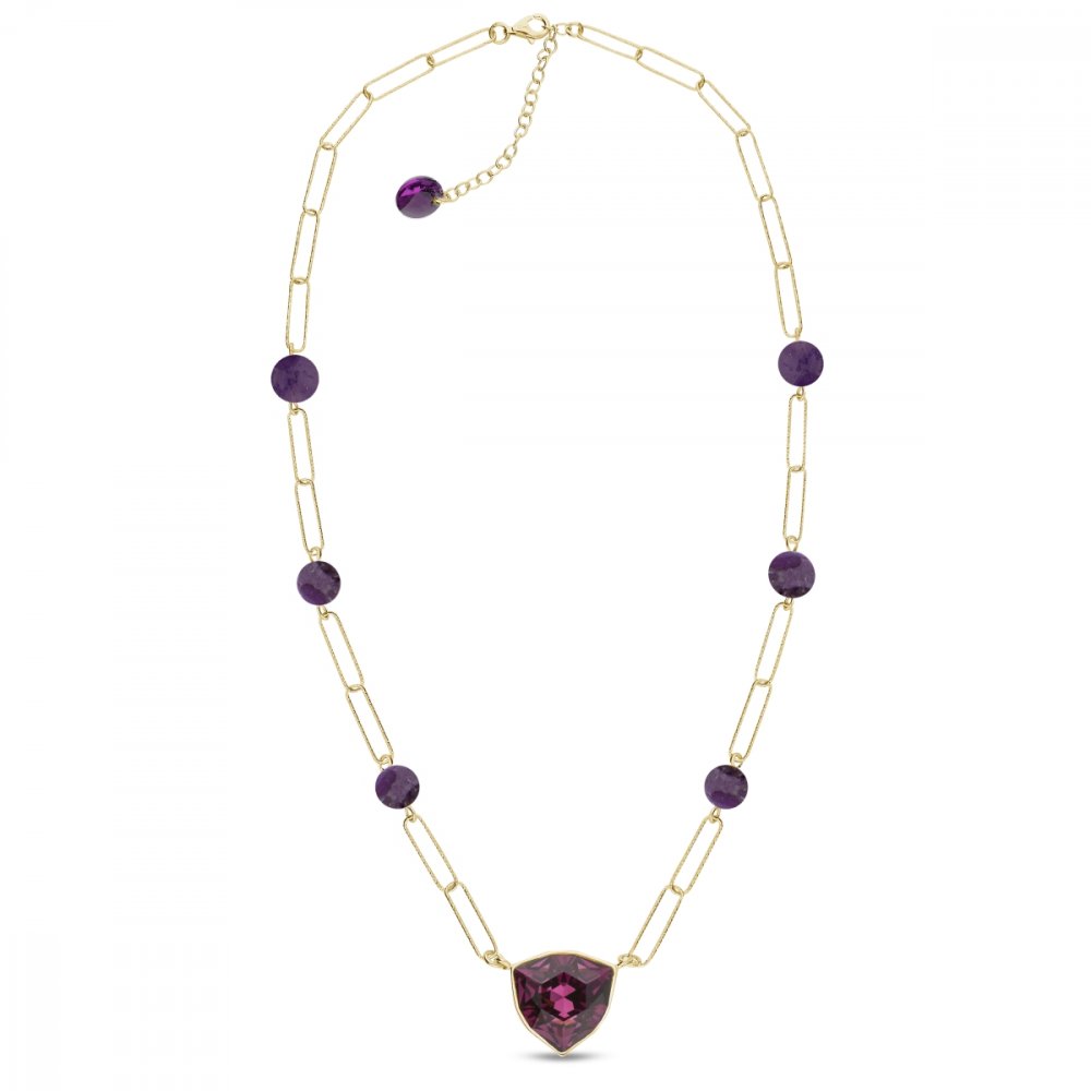 Stříbrný pozlacený náhrdelník fialový Trilliant NG4706AM6AMD Amethyst