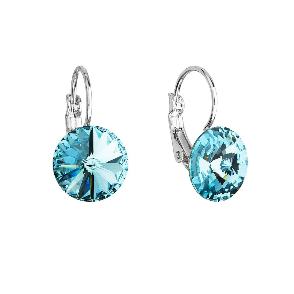 Náušnice Rivoli se Swarovski Elements Light Turquoise 12 mm