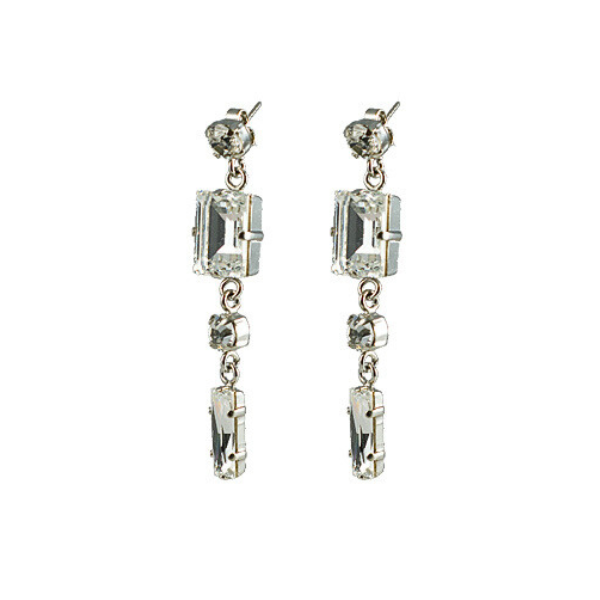 Náušnice se Swarovski Elements podélný kámen Krystal