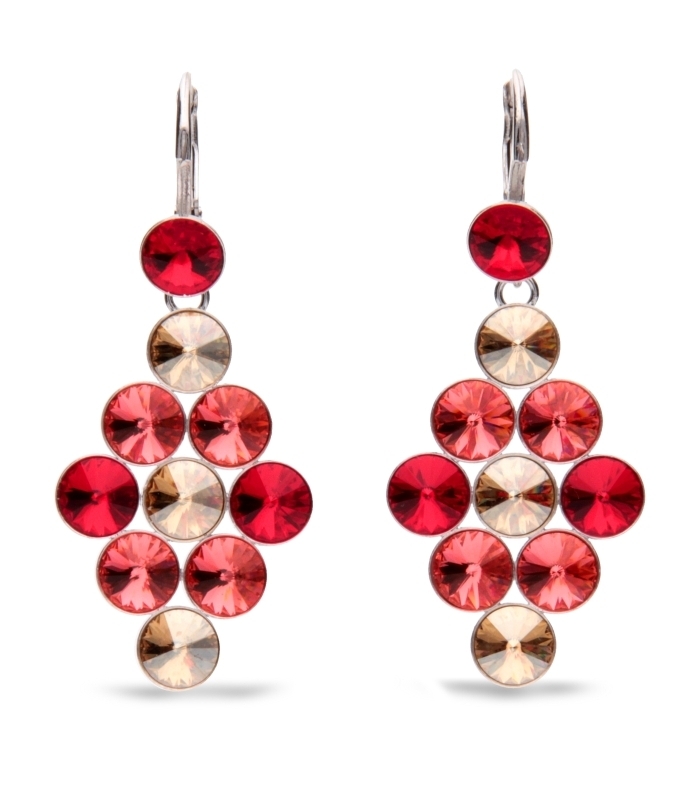Náušnice se Swarovski Elements Padparadscha