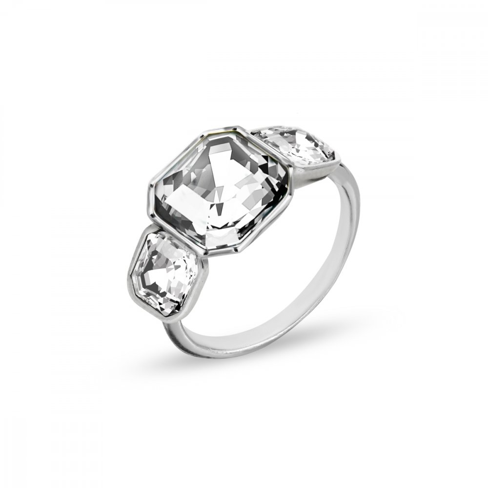 Prsten čirý se Swarovski Elements Imperial Trio P44803C Krystal 56