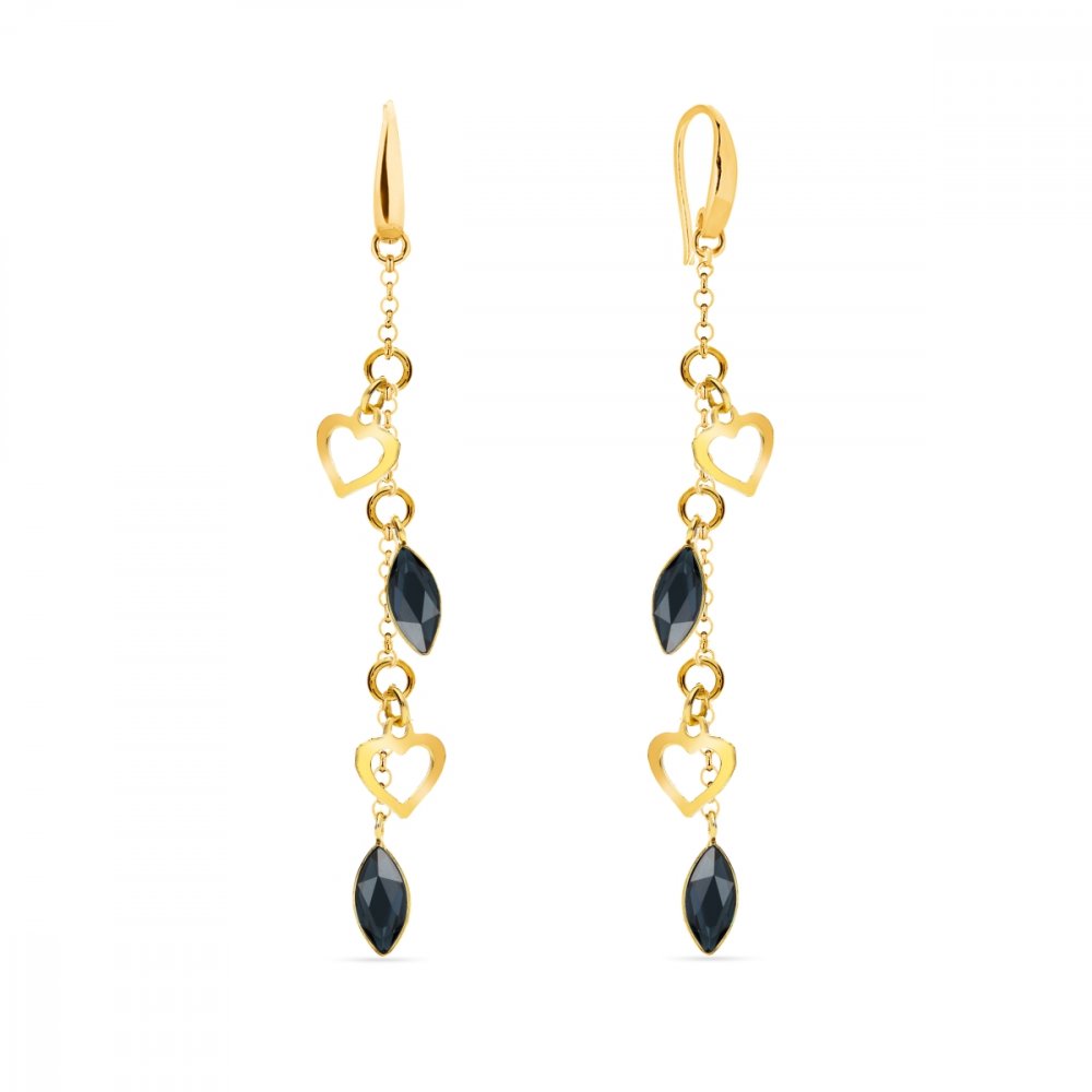 Náušnice černé se Swarovski Elements Euphoria KWGROLO22014GT Graphite