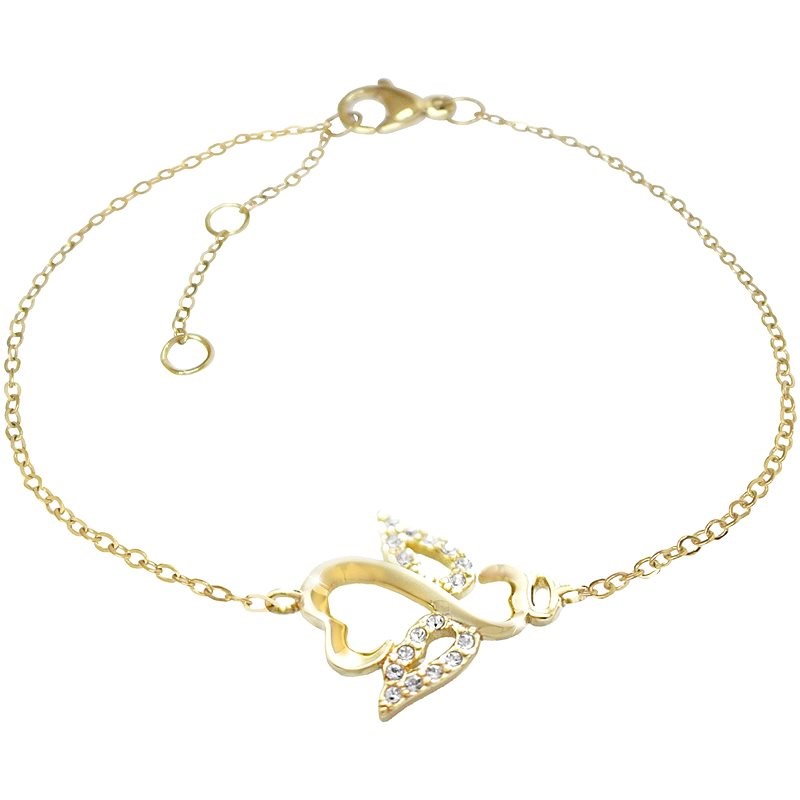 Zlatý náramek čirý se Swarovski Elements krystaly Anděl Krystal