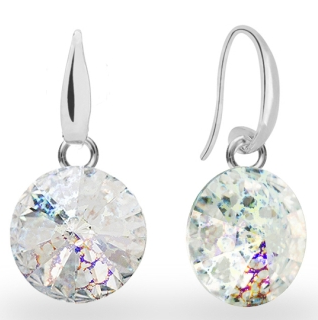 Náušnice Rivoli se Swarovski Elements Candy KW112212WP White Patina 10 mm