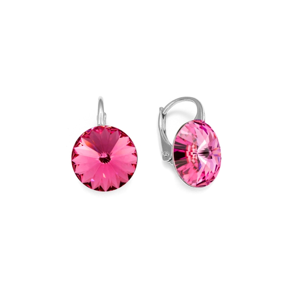 Náušnice růžové Rivoli se Swarovski Elements Sweet Candy  K112212R Rose 12 mm