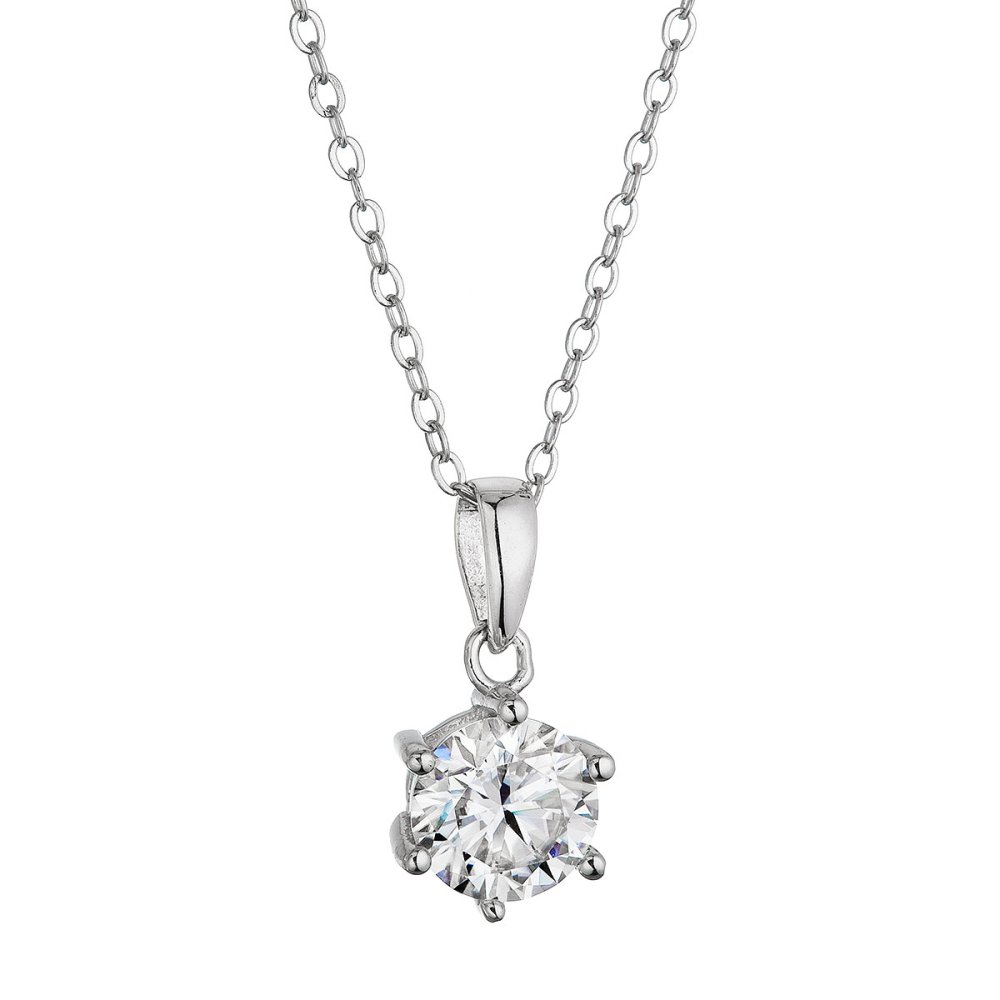 Stříbrný náhrdelník MIA 12M00003 moissanite