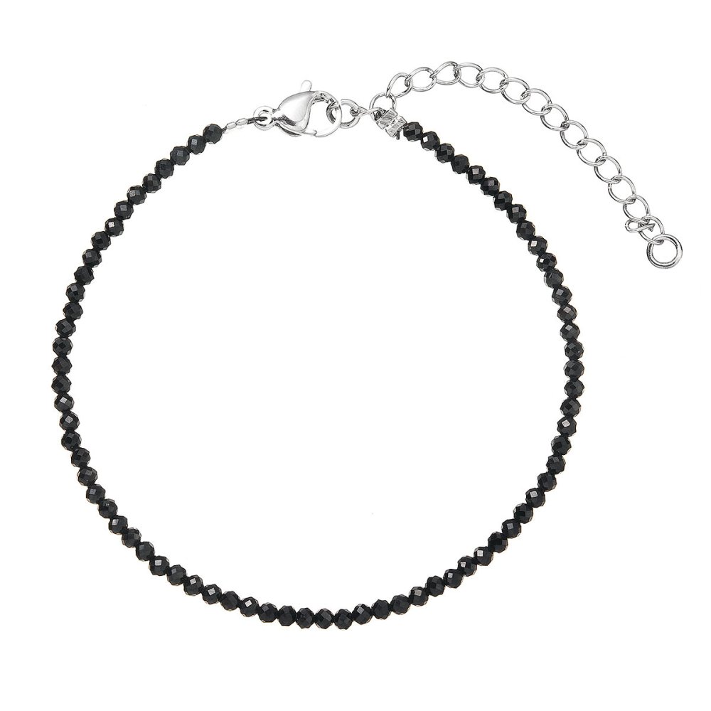 Levně Náramek s pravými black spinel kameny 43055.3 ocel