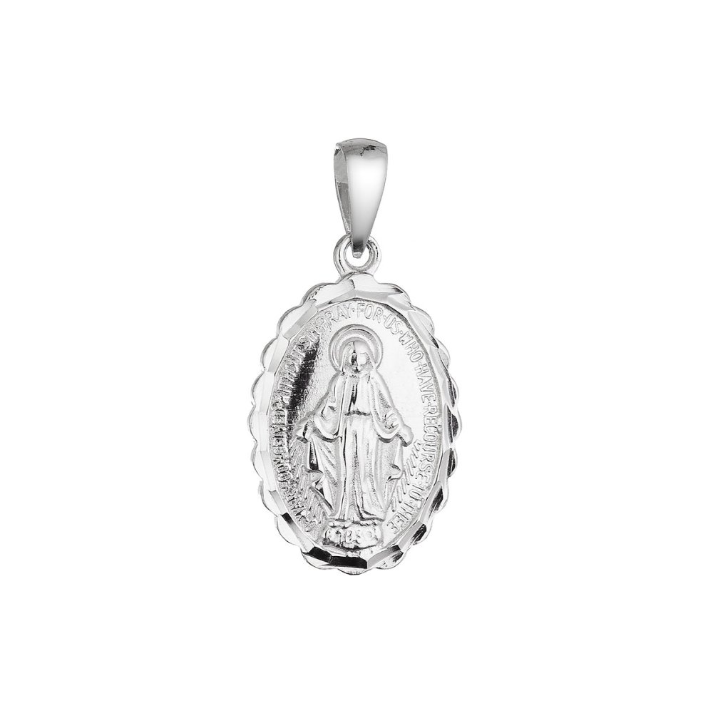 Stříbrný přívěsek madailonek Madonka 64090